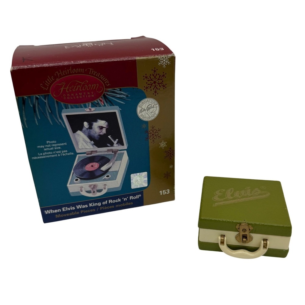 Carlton Cards Elvis Presley Phonograph Ornament Heirloom Green Vintage Boxed
